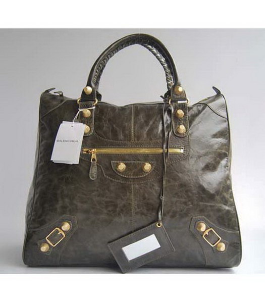 Balenciaga Tote handbag_Army Verde Leather_084361